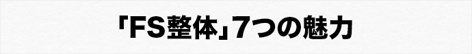 「FS整体」７つの魅力